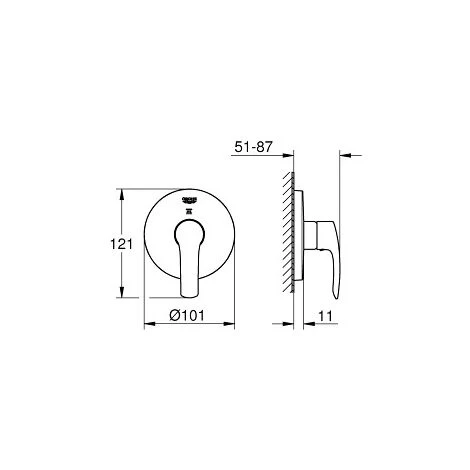 Grohe EUROSMART NEW - 3-way Diverter (19970002) 4 Grohe EUROSMART NEW - 3-way Diverter (19970002) - Image 2