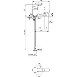 Porcher C2 Olyos Single-hole Tub-shower Mixer, Chrome (D1141AA) -Comfort Bathroom Store 39021591 2