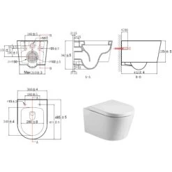 Geberit Toilet Set UP100 Support Frame + Delta35 Matt Chrome Plate + SAT Rimless Suspended Bowl And Invisible Fixings (SATrimlessGeb2) -Comfort Bathroom Store 39023373 3