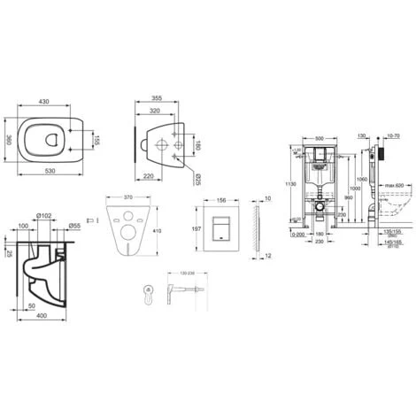 Grohe Toilet Set Rapid SL GROHE + Toilet Bowl Ideal Standard Tesi Aquablade + Flush Plate Grohe Skate Chrome (GROHEAQUA-SET) 4 Grohe Toilet Set Rapid SL GROHE + Toilet Bowl Ideal Standard Tesi Aquablade + Flush Plate Grohe Skate Chrome (GROHEAQUA-SET) - Image 2