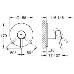 Grohe Concetto Single Lever Shower Mixer, 1 Outlet, Chrome (24053001) 9 Grohe Concetto Single Lever Shower Mixer, 1 Outlet, Chrome (24053001) -Comfort Bathroom Store 39948703 4