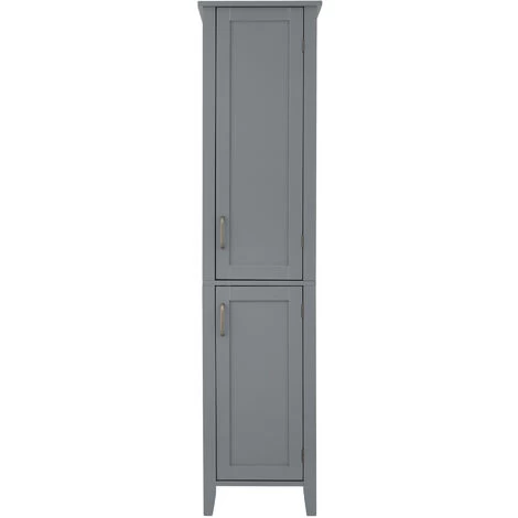 Teamson Home Bathroom Tall Column Cabinet, Wooden Cabinet With 2 Doors, Bathroom Furniture, Bathroom Storage, Grey, 33 X 38 X 159.2 (cm) 7 Teamson Home Bathroom Tall Column Cabinet, Wooden Cabinet With 2 Doors, Bathroom Furniture, Bathroom Storage, Grey, 33 X 38 X 159.2 (cm) - Image 5