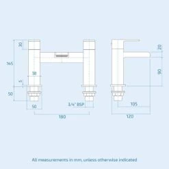 Ozone Modern Bathroom Matte Back Waterfall Dual Lever Deck Mounted Bath Filler Tap -Comfort Bathroom Store 40425092 5