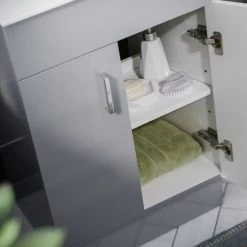 Nanuya 500mm Light Grey Floor Standing Vanity With 2 Doors & Basin - Flat Pack -Comfort Bathroom Store 40425137 4