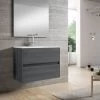 Alba 80cm Basin Set - 80cm Basin & 2 Drawer Basin Unit In Grey Oak - Size - Color -Comfort Bathroom Store 41579553 1