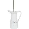 Pitcher-shaped Toilet Brush Holder In White Porcelain Decorated Le Bain Paris
