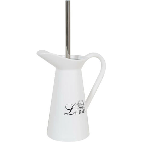 Pitcher-shaped Toilet Brush Holder In White Porcelain Decorated Le Bain Paris 3 Pitcher-shaped Toilet Brush Holder In White Porcelain Decorated Le Bain Paris