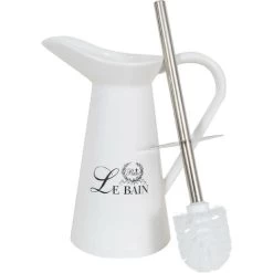 Pitcher-shaped Toilet Brush Holder In White Porcelain Decorated Le Bain Paris 10 Pitcher-shaped Toilet Brush Holder In White Porcelain Decorated Le Bain Paris -Comfort Bathroom Store 41667343 4