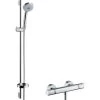 Hansgrohe Croma 100 Shower Set With Ecostat Comfort Thermostatic Mixer And Shower Rail 90 Cm + 3jets Hand Shower , Chrome (27085000) -Comfort Bathroom Store 42430234 1