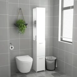Bathroom Cabinet White 25x25x170 Cm Engineered Wood VidaXL -Comfort Bathroom Store 42469331 4