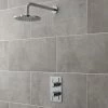 Nuie Quest Twin Thermostatic Concealed Shower Valve With Fixed Shower Head - Chrome 1 Nuie Quest Twin Thermostatic Concealed Shower Valve With Fixed Shower Head - Chrome -Comfort Bathroom Store 42718180 1