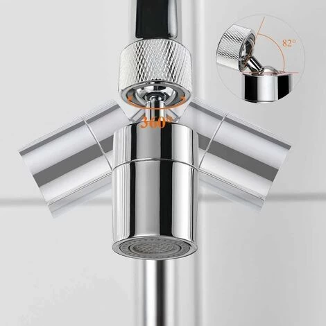 LITZEE Sink Aerator Non-Slip Stainless Steel 2 Bubbling Modes Anti-Splash 360-degree Filter Swivel Faucet Sprayer With Nozzle Adapter Universal Internal M24mm And External M22 Faucet 6 LITZEE Sink Aerator Non-Slip Stainless Steel 2 Bubbling Modes Anti-Splash 360-degree Filter Swivel Faucet Sprayer With Nozzle Adapter Universal Internal M24mm And External M22 Faucet - Image 4