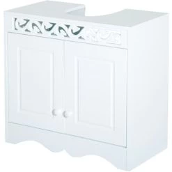 HOMCOM Sink Cabinet Basin Bathroom Cupboard Shelf Storage Unit Furniture