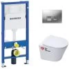 Geberit Toilet Set Duofix UP100 Toilet Support + SAT Infinitio Rimless Bowl + Chrome Plate (InfinitioGeb2) -Comfort Bathroom Store 44640993 1