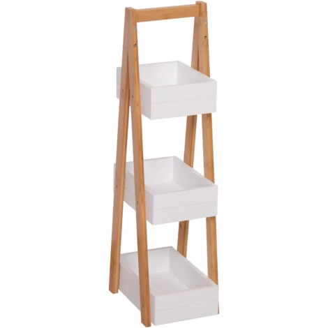HOMCOM 3 Tier A Frame Bathroom Shower Caddy Storage Unit Shelving Organizer 6 HOMCOM 3 Tier A Frame Bathroom Shower Caddy Storage Unit Shelving Organizer - Image 4