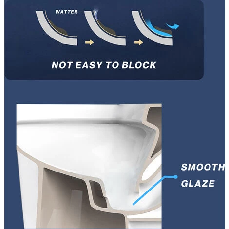 Acezanble Bathroom Back To Wall Toilet Modern Pan Square Soft Close Seat WC 6 Acezanble Bathroom Back To Wall Toilet Modern Pan Square Soft Close Seat WC - Image 4