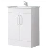 Acezanble 600mm Bathroom Vanity Unit With Basin Cabinet Storage Sink White Floor Cabinet With 2 Doors -Comfort Bathroom Store 44821017 1