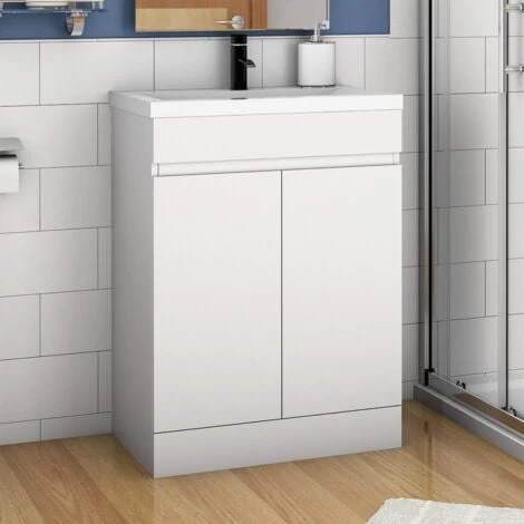 Acezanble 500mm Bathroom Vanity Units With Basin Cabinet Storage Sink Unit Floor Cabinet With 2 Doors White 3 Acezanble 500mm Bathroom Vanity Units With Basin Cabinet Storage Sink Unit Floor Cabinet With 2 Doors White
