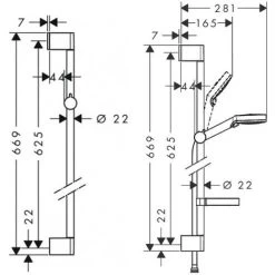 Hansgrohe Crometta Vario Shower Set With Two-jet Hand Shower, Unica'Croma Bar 65 Cm And Soap Dish (26553400) -Comfort Bathroom Store 45250871 5