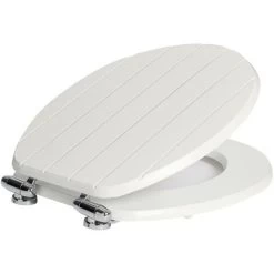 Harbour Housewares Wooden Soft Close Toilet Seat - White