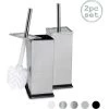 Harbour Housewares Square Toilet Brushes - Chrome - Pack Of 2 1 Harbour Housewares Square Toilet Brushes - Chrome - Pack Of 2 -Comfort Bathroom Store 45889120 1