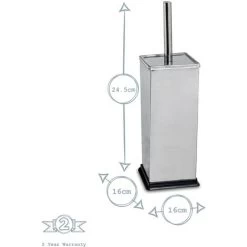 Harbour Housewares Square Toilet Brushes - Chrome - Pack Of 2 -Comfort Bathroom Store 45889120 3