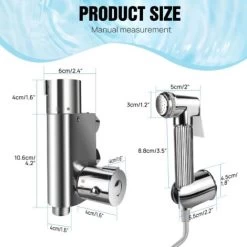 Thermostatic Mixer Bidet Shower Spray Kit, Brass Chrome Sprayer With Dual Control For Water Flow And Water Temperature 20-48℃, Safety Lock 38℃ Anti-Scald For Bidet Toilet Pet Shower Washing -Comfort Bathroom Store 46256313 3