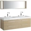Modern Bathroom Vanity Set Light Wood Double Sink Mirror Cabinet Malaga -Comfort Bathroom Store 4627224 1
