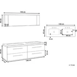 Modern Bathroom Vanity Set Light Wood Double Sink Mirror Cabinet Malaga -Comfort Bathroom Store 4627224 3