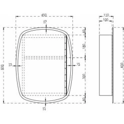 Bathroom Single Door Mirror Stainless Steel Round Edge Modern Cabinet 450x600mm -Comfort Bathroom Store 46339346 5
