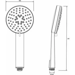 Croydex Edassa Bathroom Shower Handset Round Chrome 3 Function Rub Clean Nozzles -Comfort Bathroom Store 46580677 5