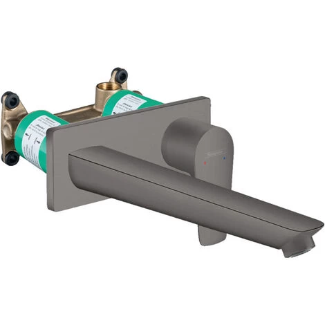 Hansgrohe Talis E Set Wall-mounted Single-lever Basin Mixer Brushed Black + Free-flowing Drain + Concealed Body (71734340-SET) 3 Hansgrohe Talis E Set Wall-mounted Single-lever Basin Mixer Brushed Black + Free-flowing Drain + Concealed Body (71734340-SET)