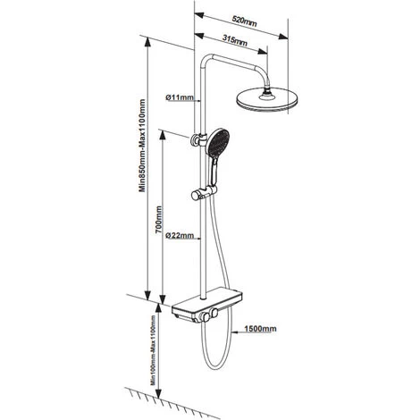 Swiss Aqua Technologies Shower Column With Thermostatic Mixer And XXL Shower Head 255mm, Chrome (SATSSTPBCH) 5 Swiss Aqua Technologies Shower Column With Thermostatic Mixer And XXL Shower Head 255mm, Chrome (SATSSTPBCH) - Image 3