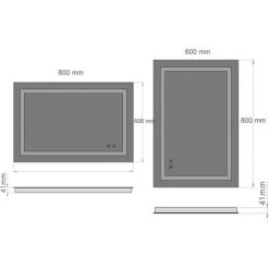 MIQU 900 X 600mm Led Bathroom Mirror With Shaver Socket Illuminated Backlit Light Up Mirror Daylight Warm Light Dimmable Anti Fog Switch Horizontal/Vertical Wall Mount Heated Pad Demister -Comfort Bathroom Store 47944123 5
