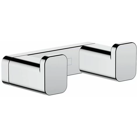 Hansgrohe AddStoris Bathroom Double Robe Towel Hook Chrome Wall Mounted Modern 4 Hansgrohe AddStoris Bathroom Double Robe Towel Hook Chrome Wall Mounted Modern - Image 2