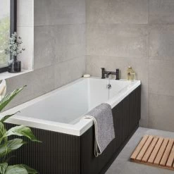 Hansgrohe Vernis Blend Bathroom Bath Mixer Tap Twin Lever Modern Curved Black -Comfort Bathroom Store 48218327 4