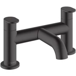 Hansgrohe Vernis Blend Bathroom Bath Mixer Tap Twin Lever Modern Curved Black -Comfort Bathroom Store 48218327 5