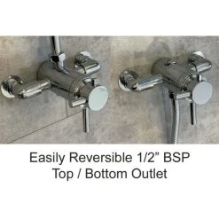 Modern Round Dual Shower Valve Thermostatic Concentric Concealed Exposed Chrome 8 Modern Round Dual Shower Valve Thermostatic Concentric Concealed Exposed Chrome -Comfort Bathroom Store 49187913 3