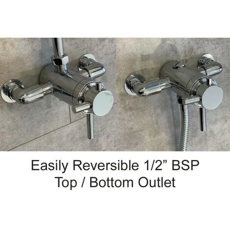 Modern Round Dual Shower Valve Thermostatic Concentric Concealed Exposed Chrome 5 Modern Round Dual Shower Valve Thermostatic Concentric Concealed Exposed Chrome - Image 3