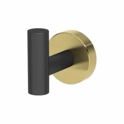 Black & Gold Architeckt Europa Robe Hook Towel Bathroom Accessories Matt Black -Comfort Bathroom Store 49752426 3
