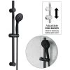Matt Black Shower Riser Rail Kit Round Adjustable + 3 Mode Shower Head + Hose -Comfort Bathroom Store 49800312 1