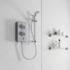 Gainsborough Slim Duo 8.5kW Electric Shower Grey 3 Spray Head Handset Bathroom -Comfort Bathroom Store 49805799 3