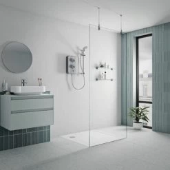 Gainsborough Slim Duo 8.5kW Electric Shower Grey 3 Spray Head Handset Bathroom -Comfort Bathroom Store 49805799 4