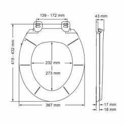 Traditional Toilet Seat Black Bathroom Round Bottom Fix Plastic Bemis Chester -Comfort Bathroom Store 49917555 3