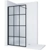 ELEGANT 1000mm Black Aluminium Framed Walk In Shower Enclosure Wet Room 8mm Safety Tempered Glass Bathroom Screen