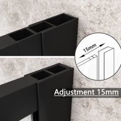 ELEGANT 1000mm Black Aluminium Framed Walk In Shower Enclosure Wet Room 8mm Safety Tempered Glass Bathroom Screen -Comfort Bathroom Store 50048261 3