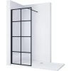 ELEGANT 700mm Black Aluminium Framed Walk In Shower Enclosure Wet Room 8mm Safety Tempered Glass Bathroom Screen -Comfort Bathroom Store 50048284 1