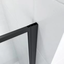 ELEGANT 700mm Black Aluminium Framed Walk In Shower Enclosure Wet Room 8mm Safety Tempered Glass Bathroom Screen -Comfort Bathroom Store 50048284 3