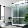 ELEGANT Frameless Shower Cabin 1200mm Walk In Shower Door Screen Wet Room With 1200x700mm Tray And Waste Trap Cover -Comfort Bathroom Store 50316751 1