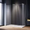 ELEGANT Shower Cabin 700mm Main Shower Door 700mm Side Shower Screen 1400x700mm Shower Tray Slate Effect Free Waste Trap -Comfort Bathroom Store 50317006 1